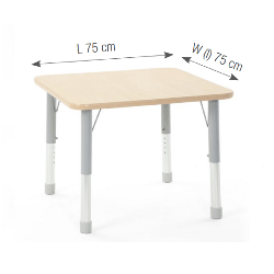 Square Table Owlaf 75 x 75 cm. incl. height-adjustable metal - Papouille