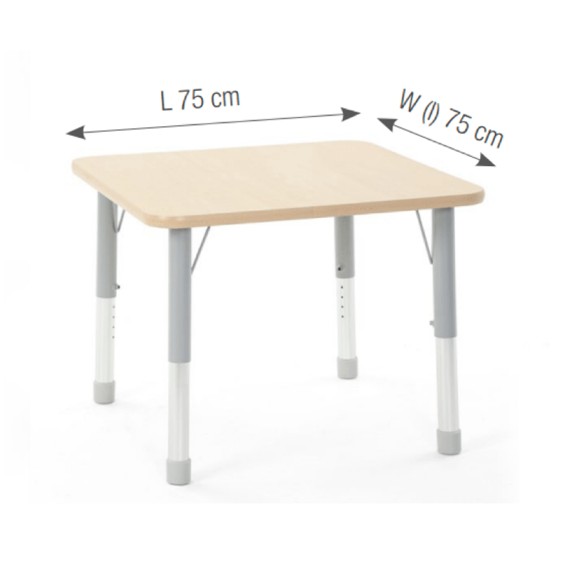 Square Table Owlaf 75 x 75 cm. incl. height-adjustable metal - Papouille
