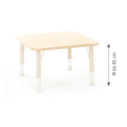 Square Table Owlaf 75 x 75 cm. incl. height-adjustable metal - Papouille
