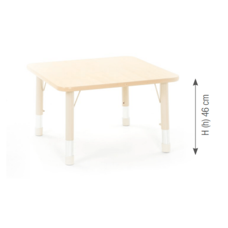 Square Table Owlaf 75 x 75 cm. incl. height-adjustable metal - Papouille