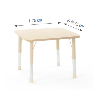 Square Table Owlaf 75 x 75 cm. incl. height-adjustable metal - Papouille