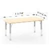 Rectangular Table Owlaf 120 x 60 cm. incl. height-adjustable - Papouille