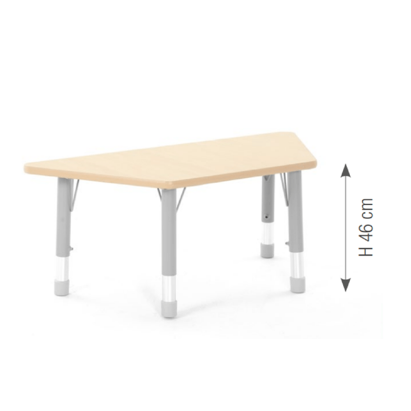 Trapezoidal Table Owlaf 120 x 60 cm. incl. height-adjustable - Papouille