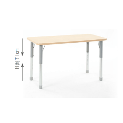 Rectangular Table Owlaf 120 x 75 cm. incl. height-adjustable - Papouille
