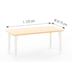 Rectangular Table Owlaf 120 x 75 cm. incl. height-adjustable - Papouille