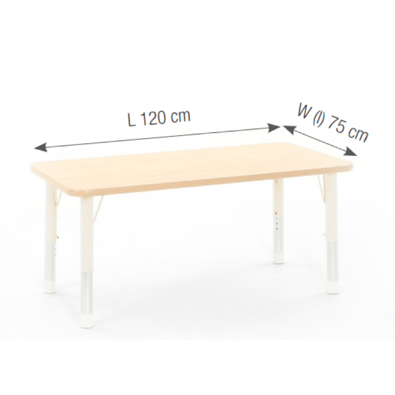 Rectangular Table Owlaf 120 x 75 cm. incl. height-adjustable - Papouille