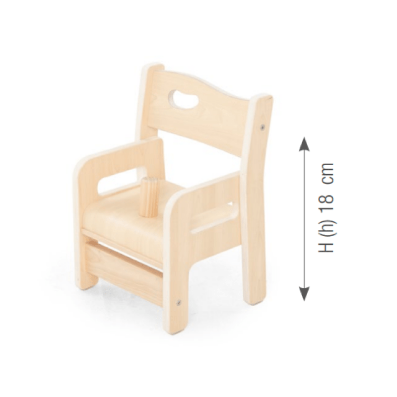 Chair "Ole". seat height: 18 cm with armrest. with safety po - Papouille
