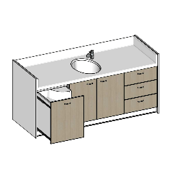 Table à langer 1 cuve avec meubles intégrés - 2200 x 850 mm - Papouille