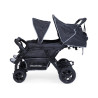 Quadruple Stroller - 4 Children - Black + Rain Cover + Sun C - Papouille