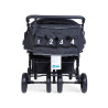 Quadruple Stroller - 4 Children - Black + Rain Cover + Sun C - Papouille