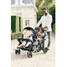 Quadruple Stroller - 4 Children - Black + Rain Cover + Sun C - Papouille