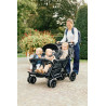 Quadruple Stroller - 4 Children - Black + Rain Cover + Sun C - Papouille