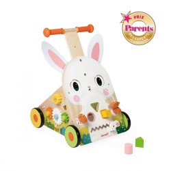 Chariot de marche Multi-Activités Lapin en bois - Papouille