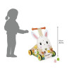 Chariot de marche Multi-Activités Lapin en bois - Papouille