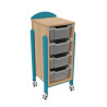 Meuble mobile a roulettes 4 bacs tiroir vernis - Papouille