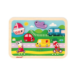 Puzzle Véhicules 7 pièces Chat et souris - Papouille