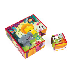 Kubkid - animaux de la jungle - 9 cubes - Papouille