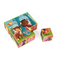 Kubkid - animaux de la forêt - 9 cubes - Papouille