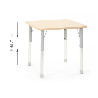 Table carrée Oscar 75 x 75 cm réglable en hauteur - Papouille