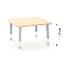 Table carrée Oscar 75 x 75 cm réglable en hauteur - Papouille