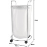 Panier à linge rond sur roulettes – 50 L - Papouille
