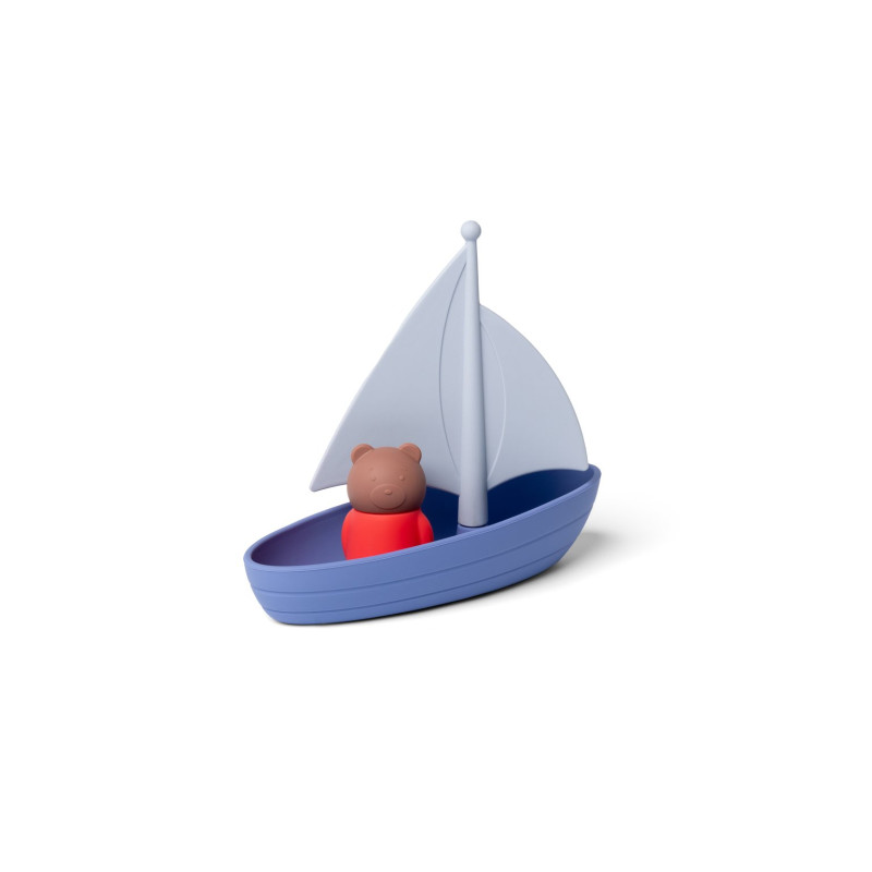 Jouets de bain ours sur un bateau en silicone  - Little L - Papouille