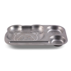 Plateau animal à compartiments - Inox micro-ondable - Papouille