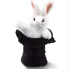 Grande marionnette - Lapin en chapeau de magicien  - Papouille