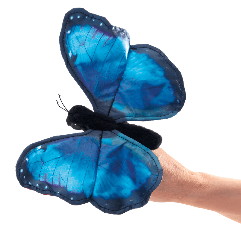 Marionnette à doigt - Papillon Morpho bleu - Papouille