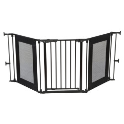 Barrière 3 panneaux 74.5cm à 1.95m - Noir - Papouille