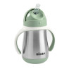Tasse en inox avec paille 250 ml - Vert sauge - Papouille