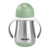 Tasse en inox avec paille 250 ml - Vert sauge - Papouille