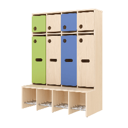 Garde-robe 4 places avec assise - T1 - Papouille