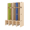 Garde-robe 4 places avec assise - T1 - Papouille