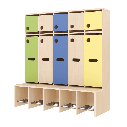 Garde-robe 5 places avec assise - T1 - Papouille