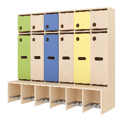 Garde-robe 6 places avec assise - T1 - Papouille