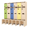Garde-robe 6 places avec assise - T1 - Papouille