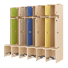 Garde-robe 6 places avec assise - T1 - Papouille