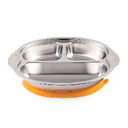 Assiette 3 compartiments avec ventouse - Bleu - Papouille