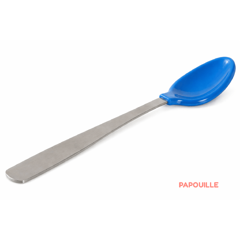 cuillère bébé douce en silicone long manche inox - Papouille