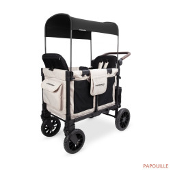 Poussette wagon luxe pro 2 places Noir - 6mois + - Papouille