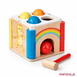 Jeu de maillet arc-en-ciel - 6 éléments - Papouille