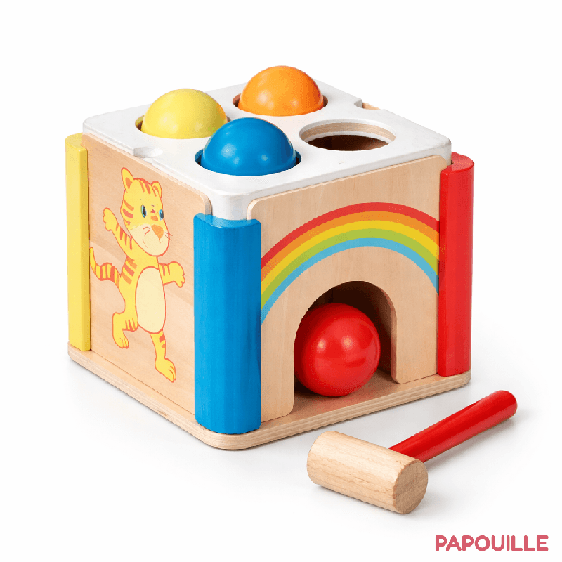 Jeu de maillet arc-en-ciel - 6 éléments - Papouille