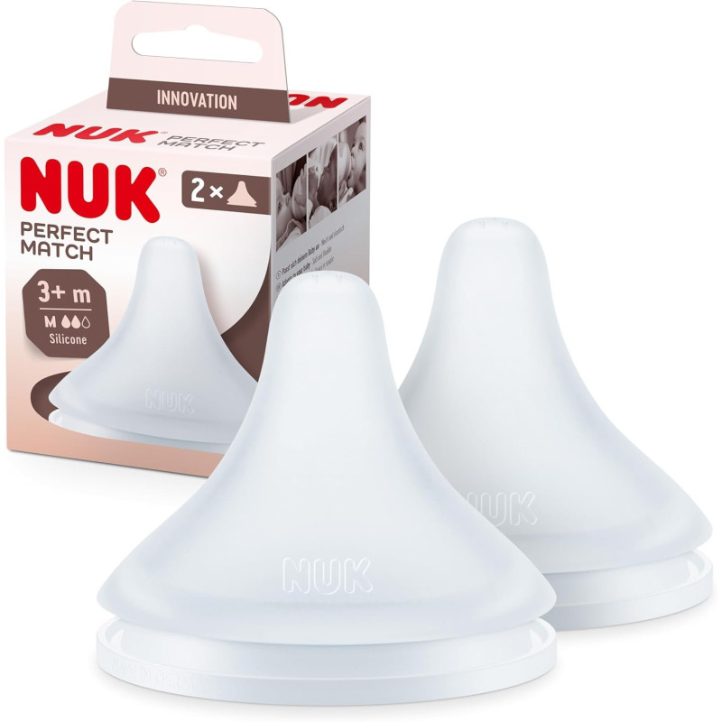 2 tétines NUK en silicone taille S - 0m+ - Papouille
