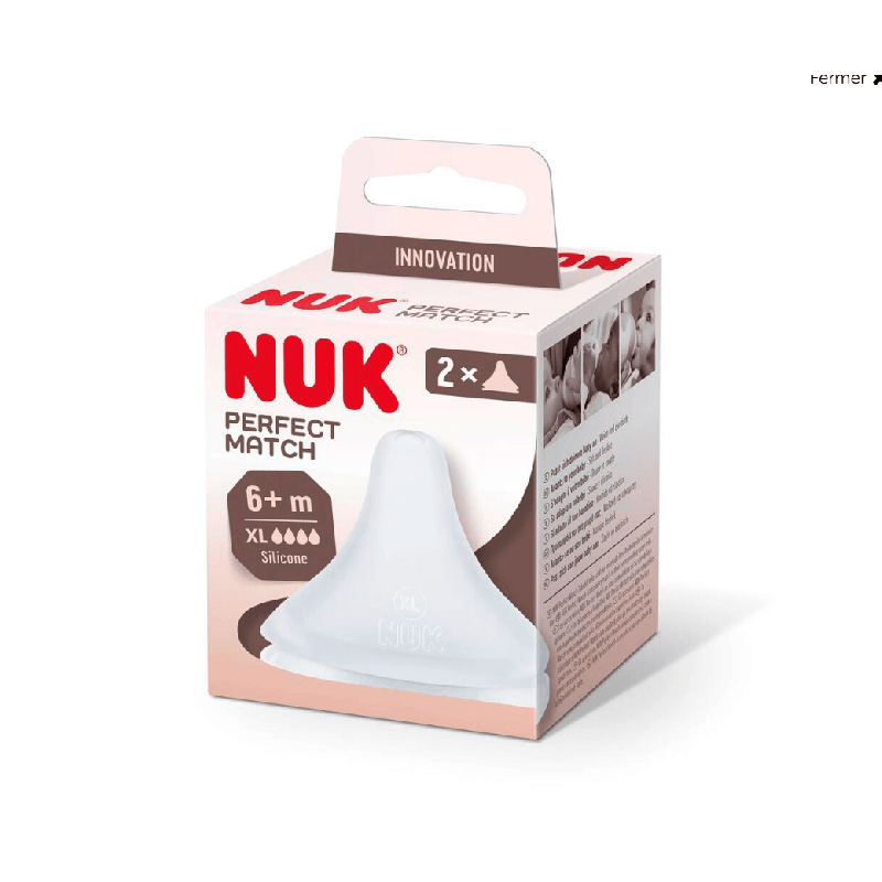 2 tétines NUK en silicone taille S - 0m+ - Papouille