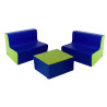 2 Banquettes en mousse 2 places avec table hauteur 25 cm - Papouille