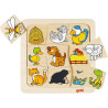 Puzzle en bois - Qui vit où ? - Papouille