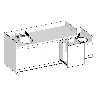 Table à langer 1 baignoire sabot + 1 lave main 2650x850mm - Papouille