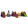 Aire de jeux extérieur 3 toboggans - Papouille